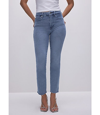 Good American Good Legs Straight Denim Split Pocket Jeans