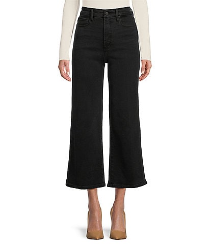 Good American Good Waist Cropped Palazzo Jeans