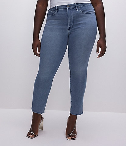 Good American Plus Good Legs Straight Denim Split Pocket Jeans