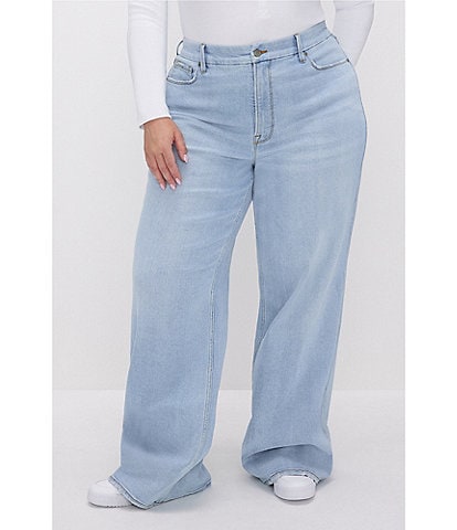 Good American Plus Good Skate Wide Leg Jeans