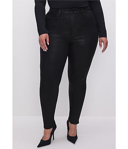 Good American Plus Size Good Legs Coated High Rise Skinny Jeans