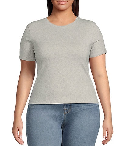 Good American Plus Size Super Stretch Crew Neck Short Sleeve Baby Tee