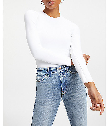 Good American Scuba Crew Neck Long Sleeve Bodysuit