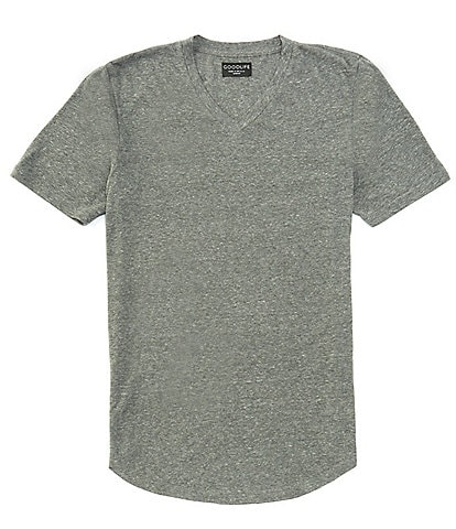 Goodlife Slim-Fit Triblend Scallop Short Sleeve V-Neck T-Shirt