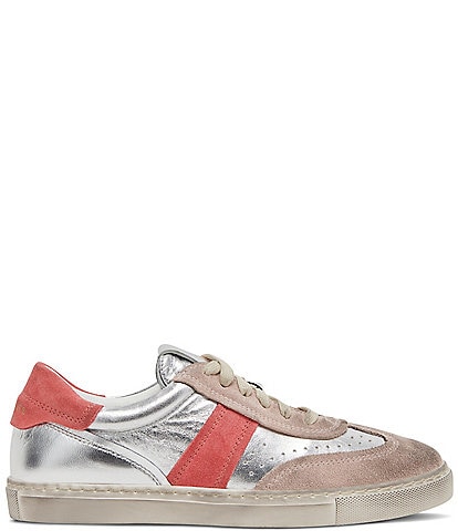 GREATS Charlie Distressed Leather and Suede Retro Sneakers