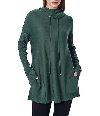 Greige Cowl Neckline Long Sleeve Tunic