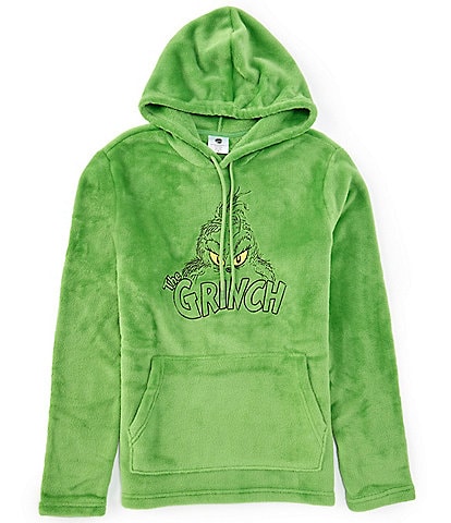 Grinch Long Sleeve Grinch Embroidered Cozy Fleece Hoodie