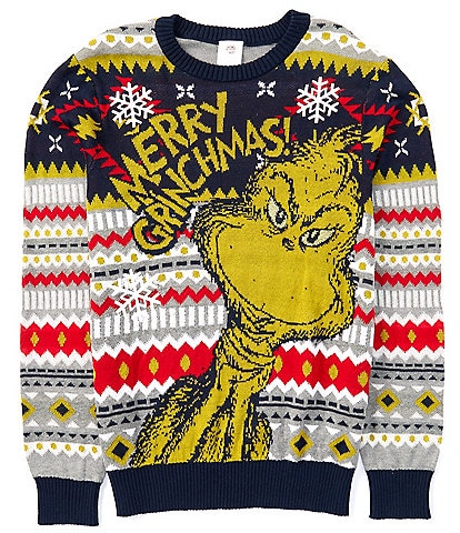 Grinch Long Sleeve Peeking Grinch Christmas Sweater