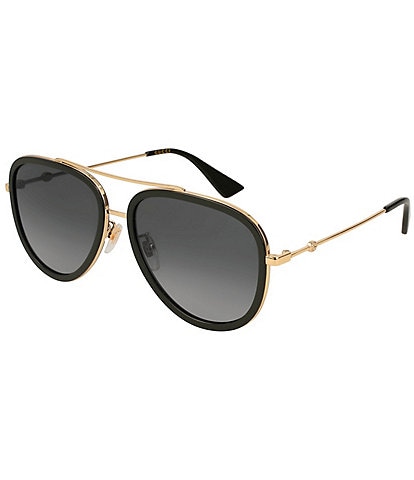 Gucci Eyewear pilot-frame Two-Tone Glasses - Gold