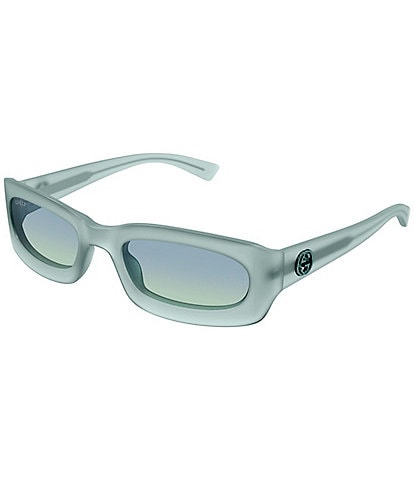 Gucci Men's Frozen 54mm Wrap Rectangle Sunglasses