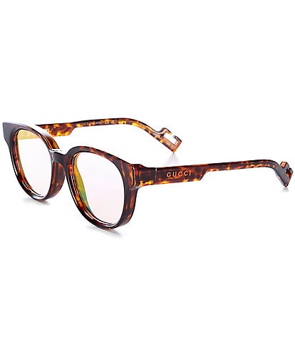 Gucci Men's Gg1237S 53mm Tortoise Round Mountain Sunglasses