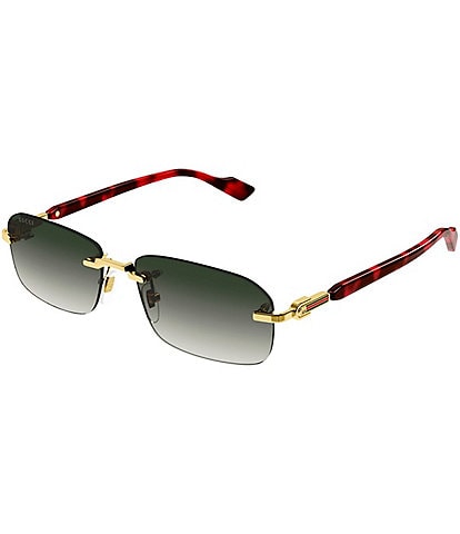 Gucci Men's Gucci Logo 56mm Shiny Rectangle Sunglasses