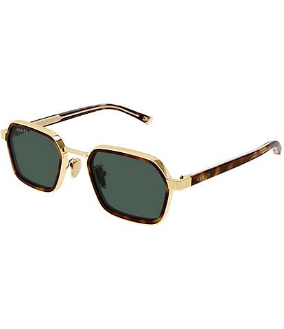 Gucci Men's Lettering Noble Tip 51mm Rectangle Sunglasses