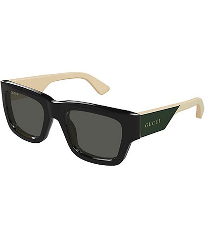 Gucci Men's Oblique 52mm Square Sunglasses