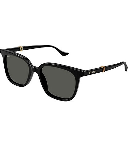 Gucci Men's Running Web 54mm Square Sunglasses
