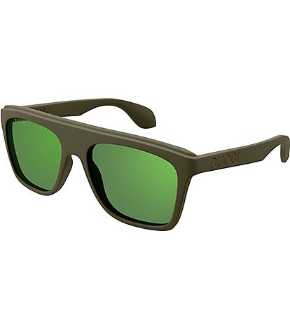 Gucci Men's Twinsburg 57mm Flash Rectangle Sunglasses