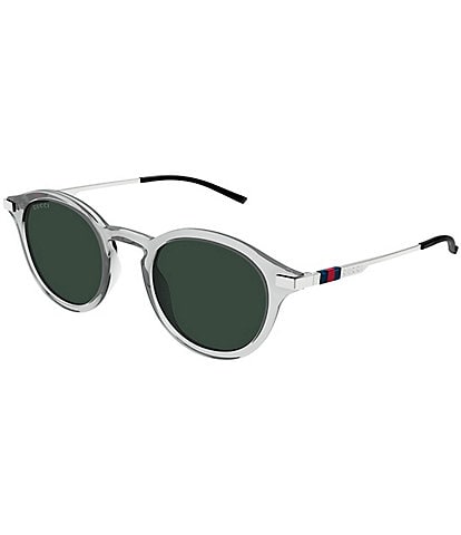 Gucci Men's Web 49mm Round Sunglasses