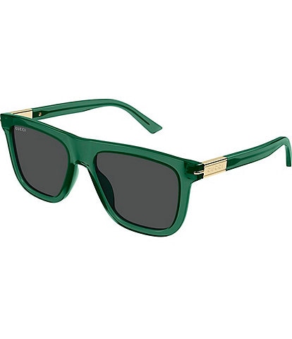 Gucci Men's Web Ingot 54mm Square Sunglasses