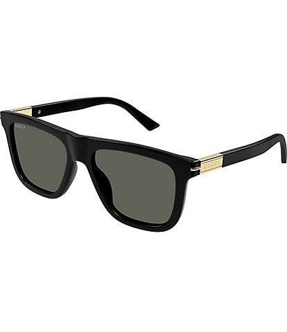 Gucci Men's Web Ingot 54mm Square Sunglasses