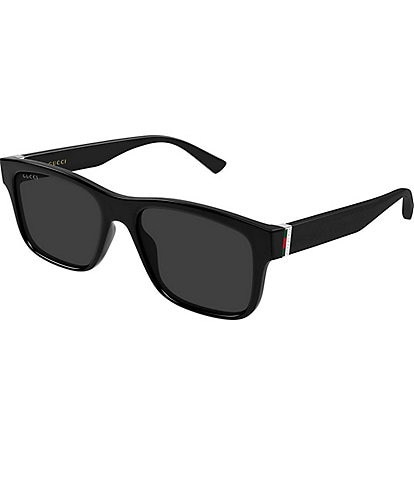 Gucci Men's Web Stripe 55mm Square Sunglasses
