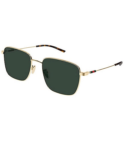 Gucci Men's Web Stripe 58mm Square Sunglasses