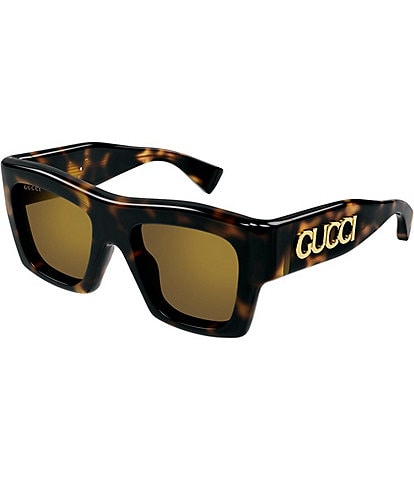 Gucci Unisex Fashion Show 52mm Havana Square Sunglasses