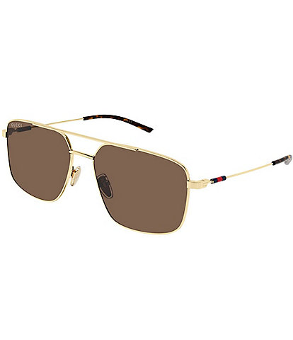 Gucci Web Stripe 59mm Navigator Sunglasses