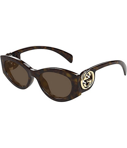 Gucci Women's Chaise Lounge 54mm Havana Cat Eye Sunglasses