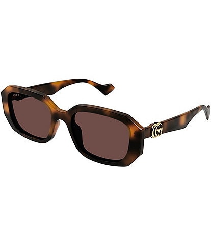 Gucci Women's GG Generation Light 54mm Havana Rectangle Sunglasses