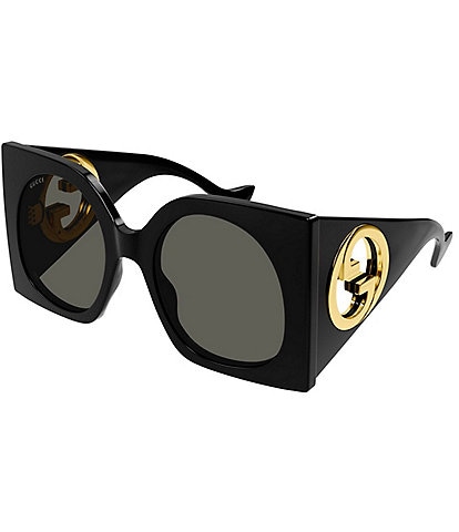 Gucci Women's GG1254S 55mm Oversize Black Butterfly Sunglasses