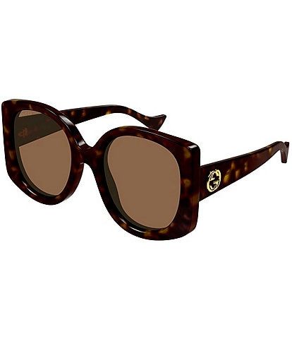 Gucci Women's GG1257SA 56mm Havana Round Butterfly Sunglasses