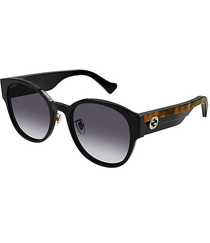 Gucci Women's GG1304SK 56mm Havana Black Round Sunglasses