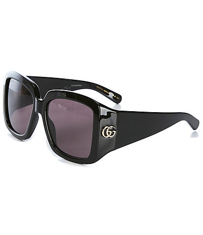 Gucci - Square Sunglasses with Side Protections - Glossy Black Acetate -  Gucci Eyewear - Avvenice