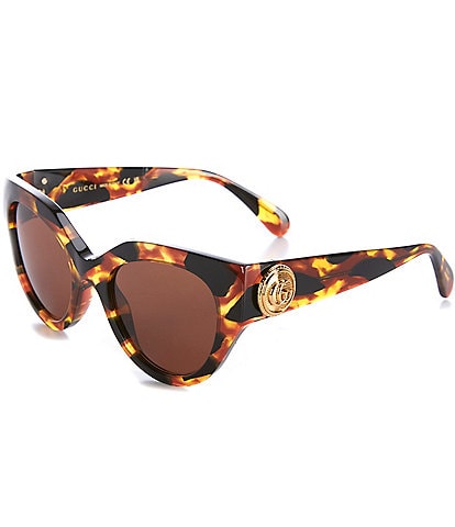 Gucci Women's GG1408S Le Bouton 52mm Havana Cat Eye Sunglasses