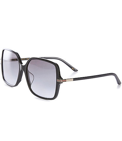 Gucci Women's GG1448SA Petite Web 59mm Square Sunglasses