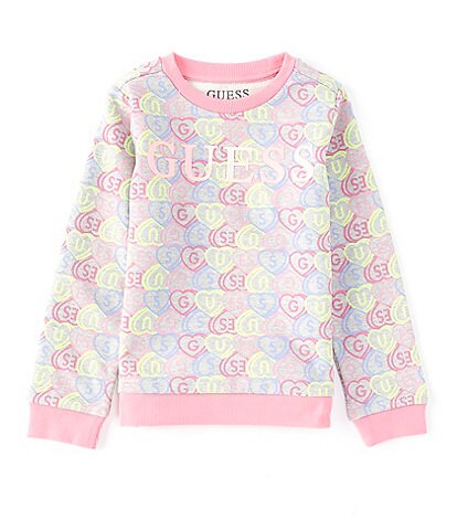 Guess Little Girls 2T-7 Long Sleeve Butterfly Printed Top