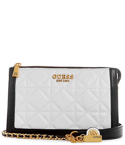 Guess Abey Multi Compartment Crossbody Quilted Color Blocked Handbag