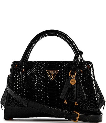 Guess Annita Snake Embossed Small Girlfriend Satchel Bag