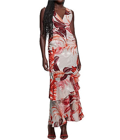 Guess Ava Sleeveless Asymmetrical Hem Long Dress
