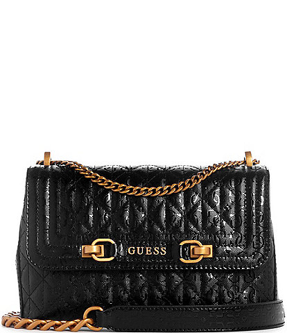 Guess Giully Quilted Tweed Mini Convertible Crossbody Bag - Grey Multi