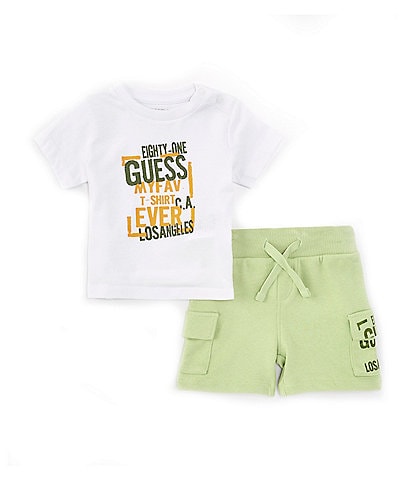 Guess Baby Boys 3-24 Months Short Sleeve T-Shirt & Cargo Shorts Set