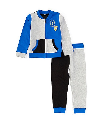 Guess Baby Boys Newborn-24 Months Long Sleeve Colorblock French Terry Jacket & Matching Jogger Pant Set