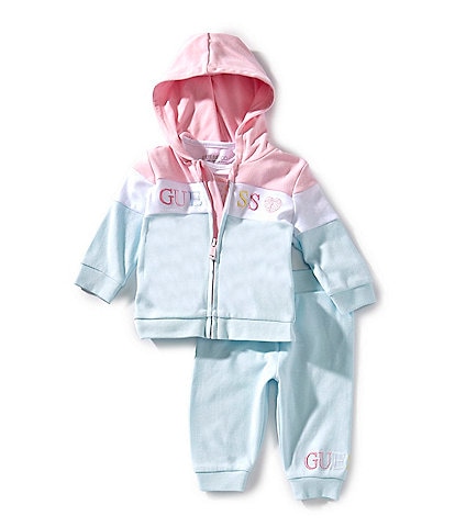 Guess Baby Girls Active Short Sleeve Logo Bodysuit, Sweatshirt & Pants Set
