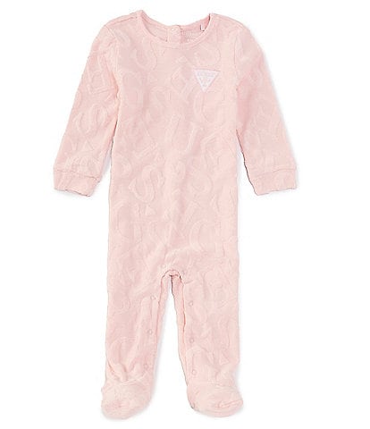 Guess Baby Girls Newborn-12 Months Long Sleeve Jacquard Knit Footie Coverall