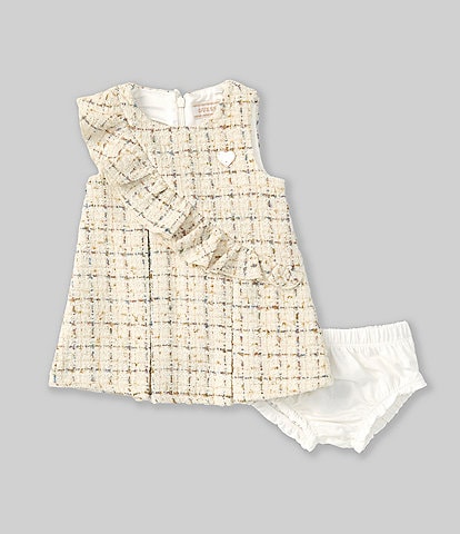 Guess Baby Girls Newborn-24 Months Sleeveless Sparkle Boucle Fit & Flare Dress