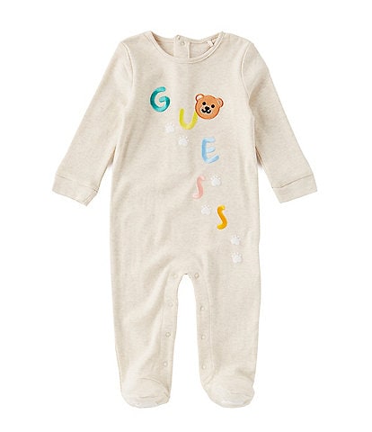 Guess Baby Newborn-12 Months Long-Sleeve Logo Footie Coverall