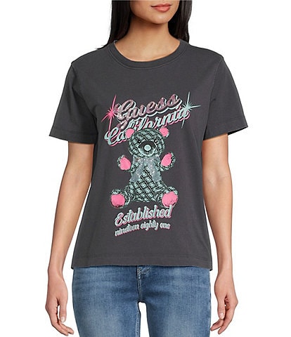 Guess Bear Graphic Short Sleeve Jersey T-Shirt