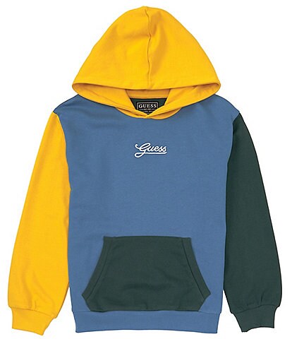 Guess Big Boys 8-16 Long Sleeve Color Block French Terry Hoodie