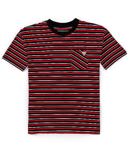 Guess Big Boys 8-18 Short Sleeve Allover Striped Pullover T-Shirt