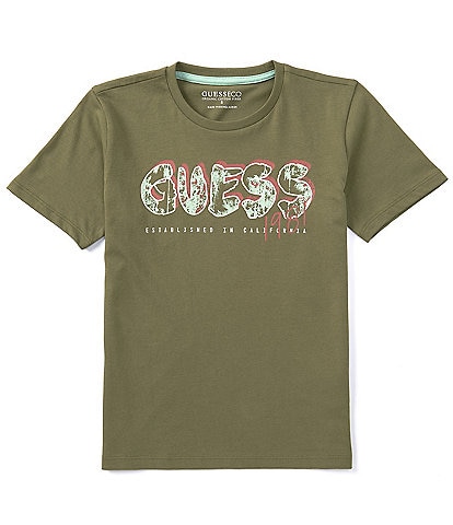 Guess Big Boys 8-18 Short Sleeve Screen Print Guess Logo T-Shirt